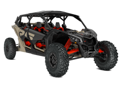 ORV-SSV-MY22-MaverickX3-MAX-XRS-TurboRR-Desert-Tan-Carbon-Black-Can-Am-Red-SKU0009NNC00-Studio-34FR-NA